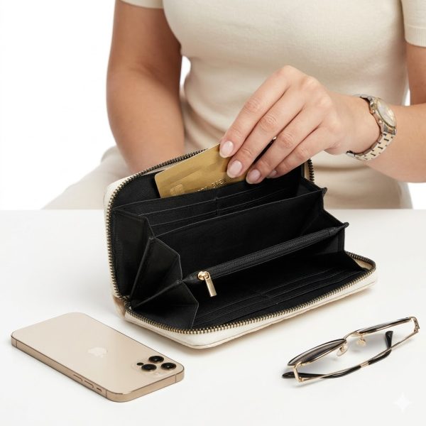 Cartera clásica beige