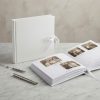 Libro de Visitas Blanco con Tapa Rígida – Álbum de Firmas para Bodas, Comuniones y Eventos