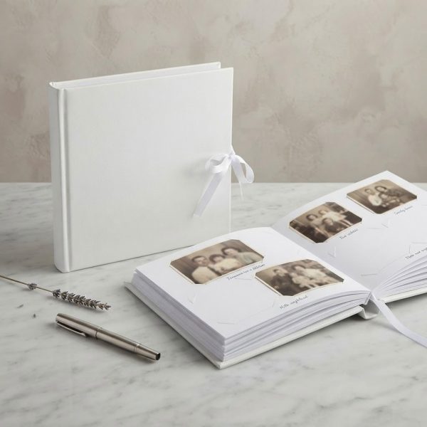 Libro de Visitas Blanco con Tapa Rígida – Álbum de Firmas para Bodas, Comuniones y Eventos