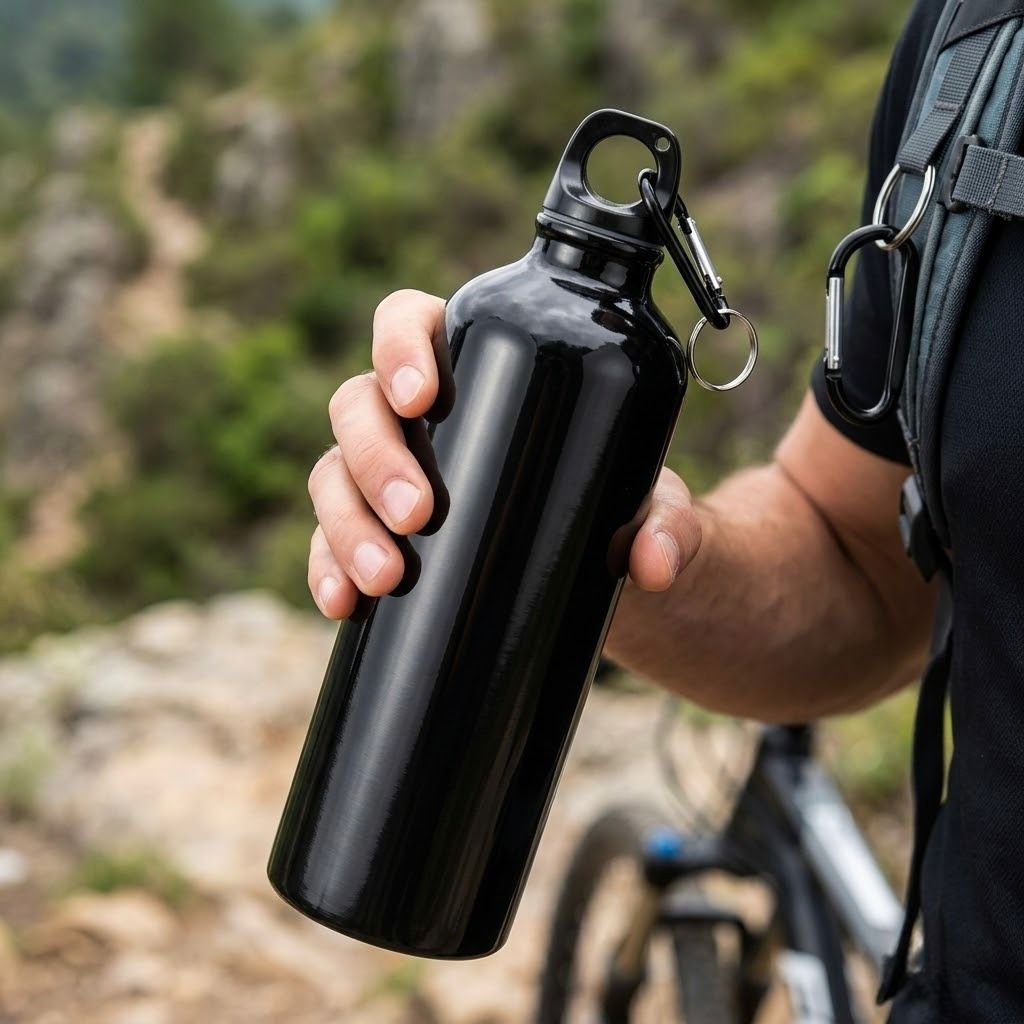 Botella de aluminio reutilizable para agua y bebidas