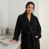 Black Plush Bathrobe | Soft and Comfortable