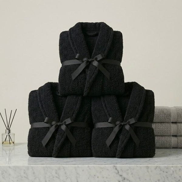 Black Plush Bathrobe | Soft and Comfortable