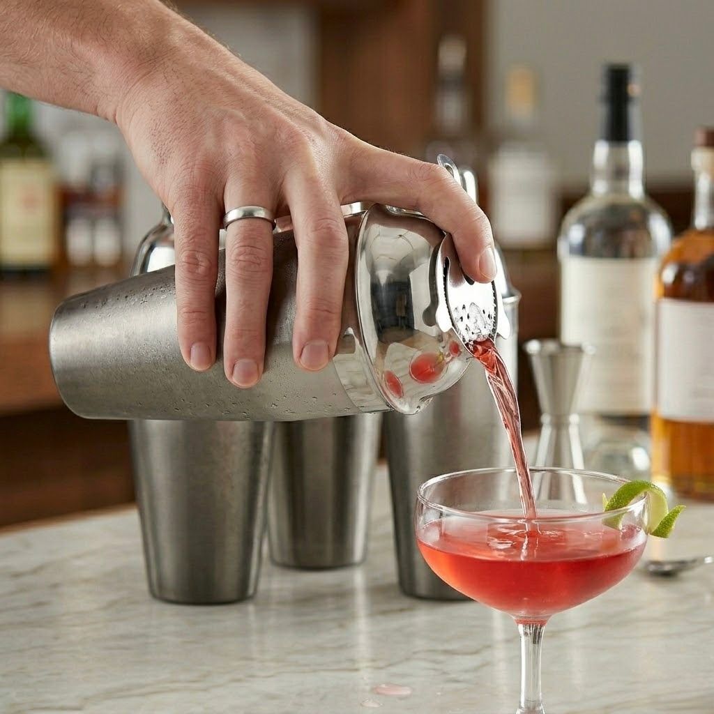 Coctelera de Acero Inoxidable | Ideal para Preparar Cócteles y Bebidas