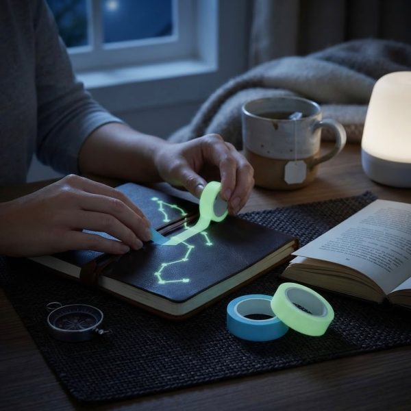 Pack de 2 Cintas Adhesivas Fluorescentes – Cinta de Colores para Manualidades, Oficina y Organización