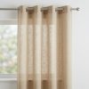 Cortinas Beige de Poliéster 140x240CM | Diseño Cuadriculado Elegante