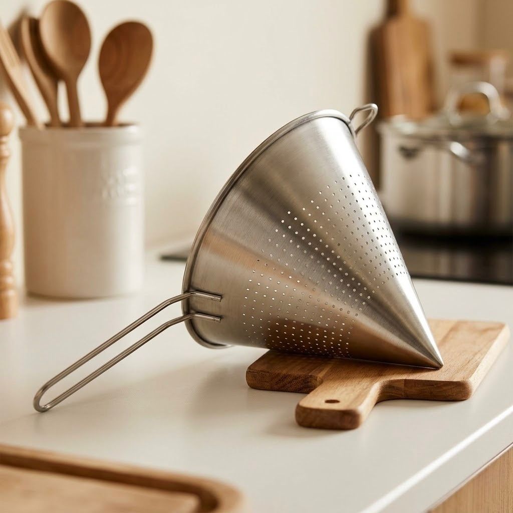Colador Metálico Grande Cónico | Resistente y Práctico para Cocina