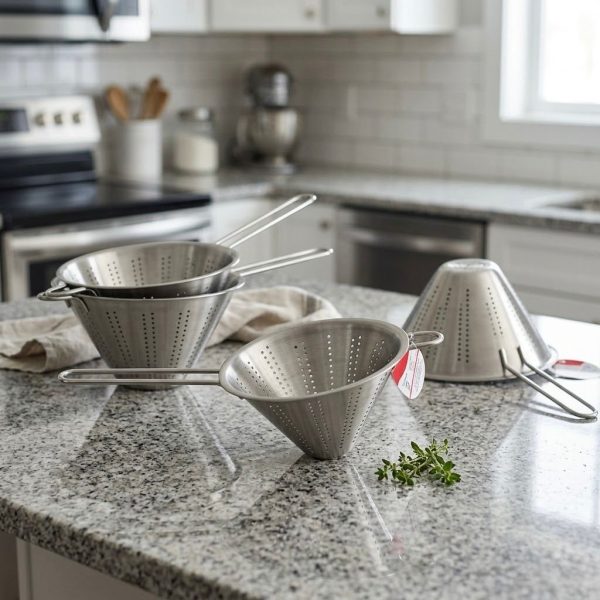 Colador Metálico Grande Cónico | Resistente y Práctico para Cocina