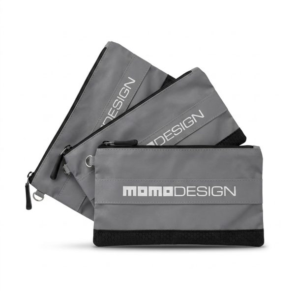 Cartera Deportiva Gris con Cremallera y Correa de Mano