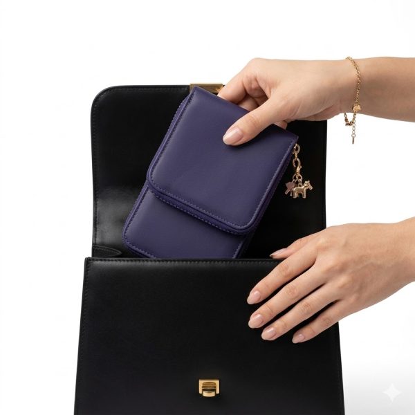 Cartera Monedero Compacta Azul con Cremallera