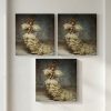 CMD-001_2.jpg Decorative Deer Canvas Print with Red Flowers | Vertical Wall Art