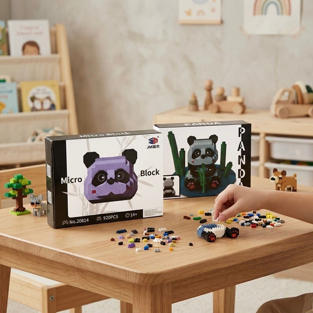 Juego de Construcción de Microbloques Oso Panda – Set de 950 Piezas para Mayores de 14 Años