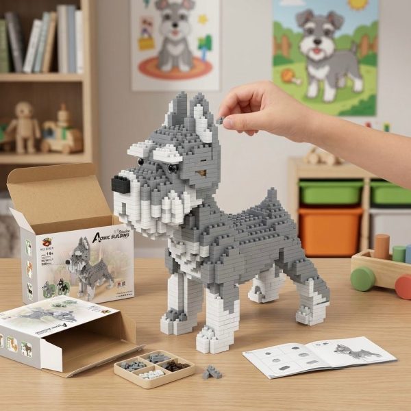 CMS-001_1.jpg Título SEO Juego de Construcción de Microbloques Perro Schnauzer – Set de 950 Piezas para Mayores de 14 Años