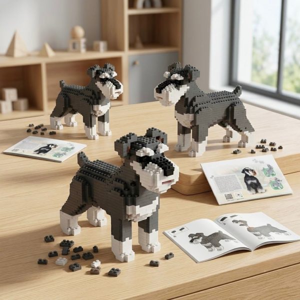 CMS-001_3.jpg Título SEO Juego de Construcción de Microbloques Perro Schnauzer – Set de 950 Piezas para Mayores de 14 Años