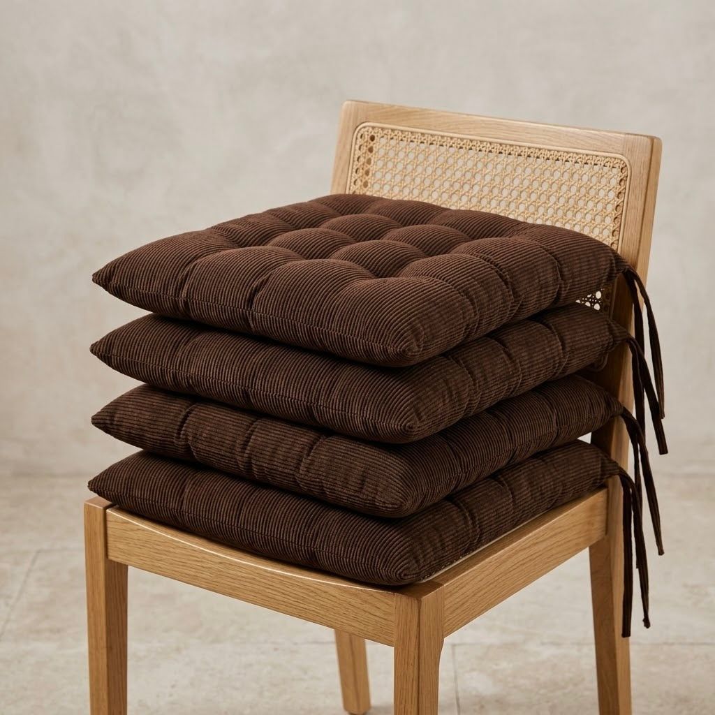 Cojín para Silla de Pana Acanalada | Disponible en Marrón y Gris