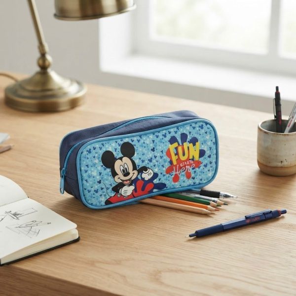 Large Mickey Mouse School Pencil Case – Rectangular Single Zip Pen Case