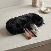 Estuche Escolar de Pelo Sintético Negro – Portatodo Suave con 1 Cremallera