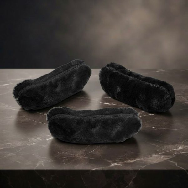 EEPN-001_2.JPG Soft Black Faux Fur Pencil Case – School Pen Case with Single Zip
