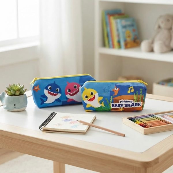 Estuche Escolar Baby Shark – Portatodo Infantil con Cremallera para Colegio