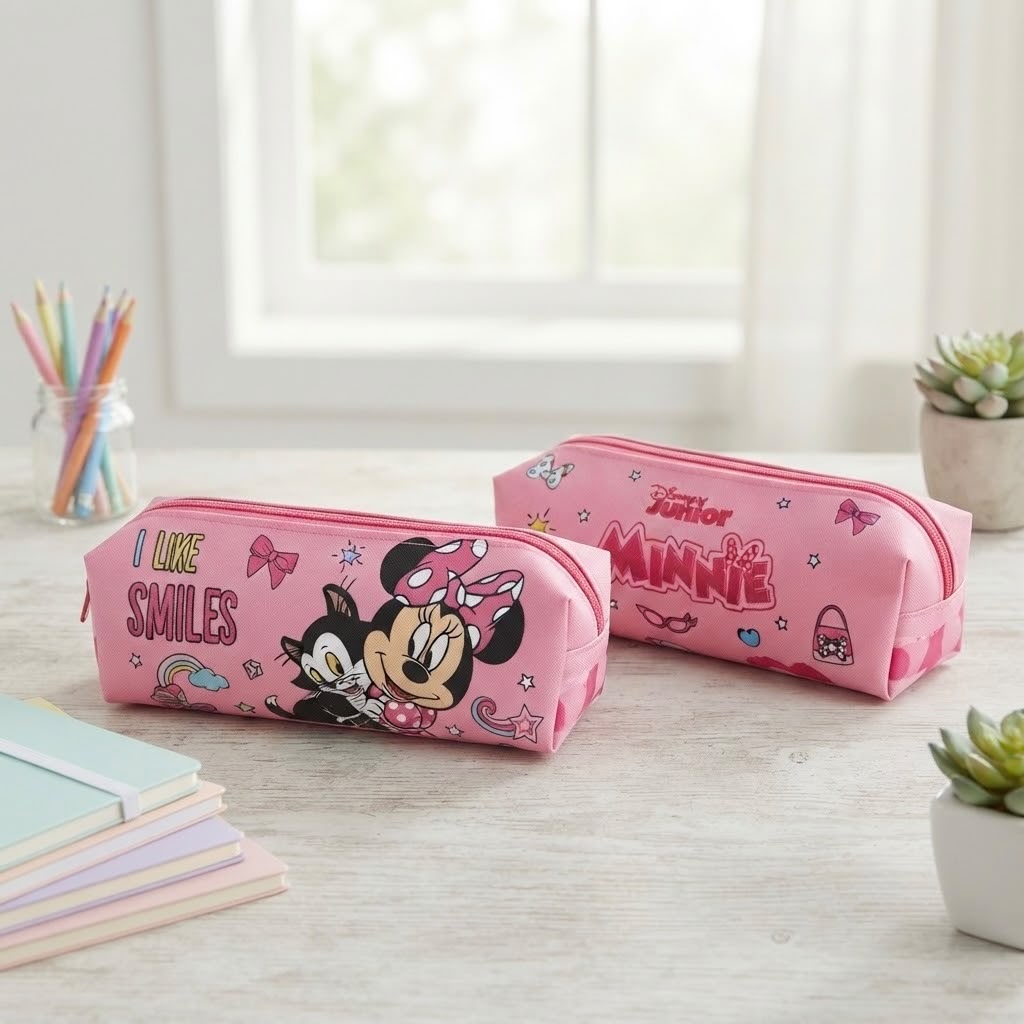 EESM-001_2.jpg Minnie Mouse Pencil Case – Kids' School Pen Case with Zip