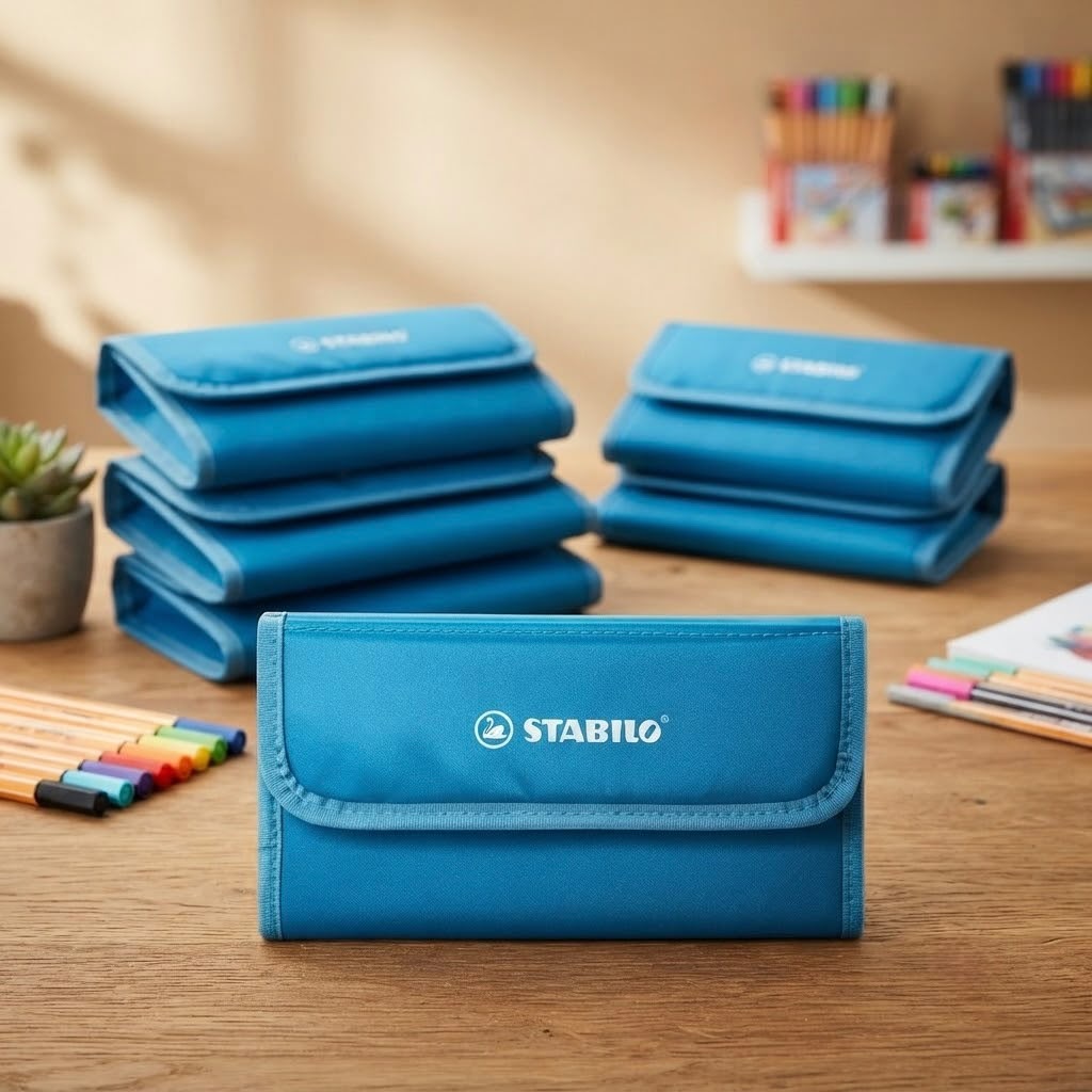 ESA-001_1.jpg Estuche Escolar STABILO Azul con Compartimentos Interiores – Organizador de Material Escolar