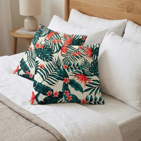 Funda de Cojín con Estampado de Flores de Colores | Diseño Alegre y Decorativo