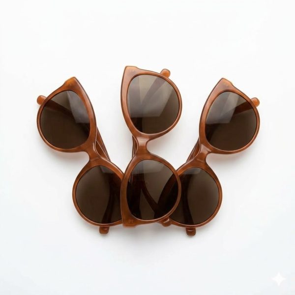 Gafas de Sol Semimarco Animal Print Marrón con Detalles Metálicos
