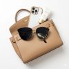 Gafas Redondas Animal Print con Montura Dorada