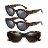 Brown Animal Print Oval Sunglasses with Transparent Frame and Brown Lenses