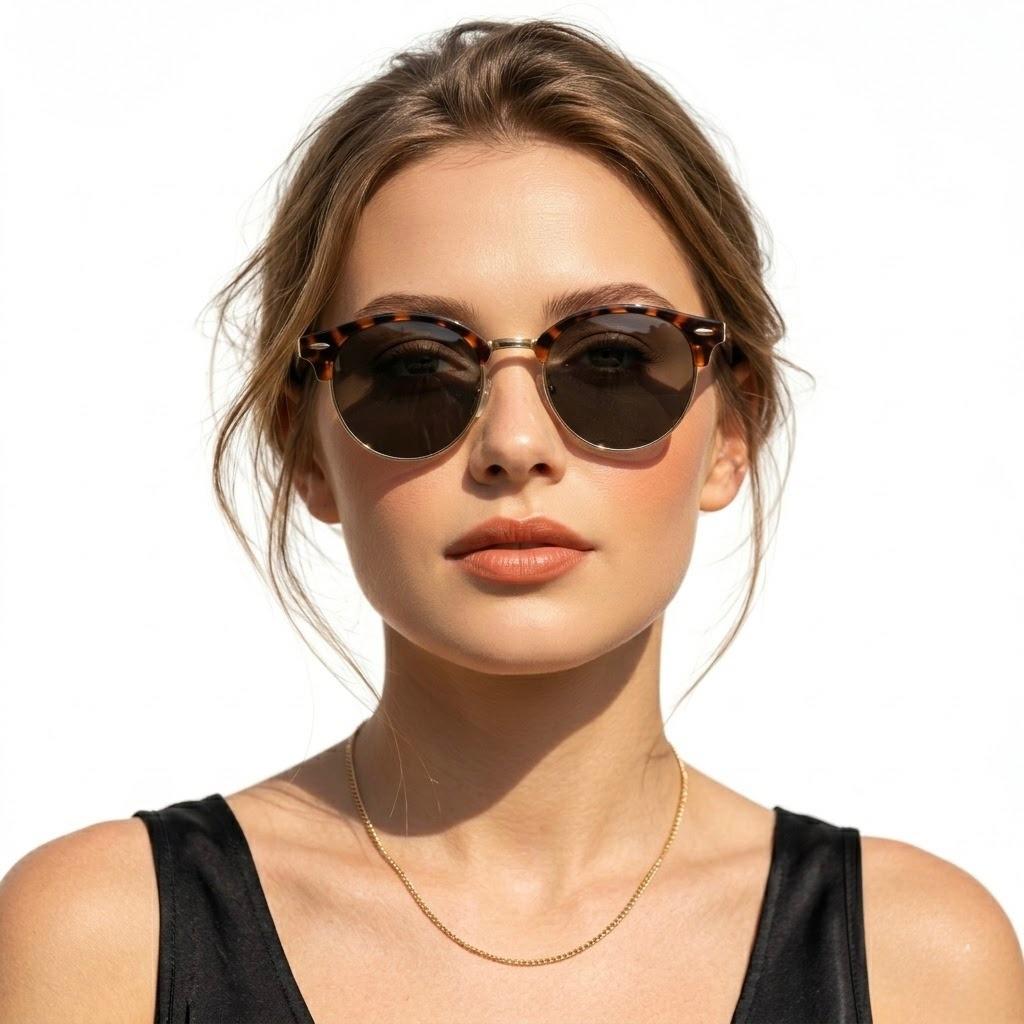 Gafas de Sol Redondas Animal Print de Plástico para Mujer