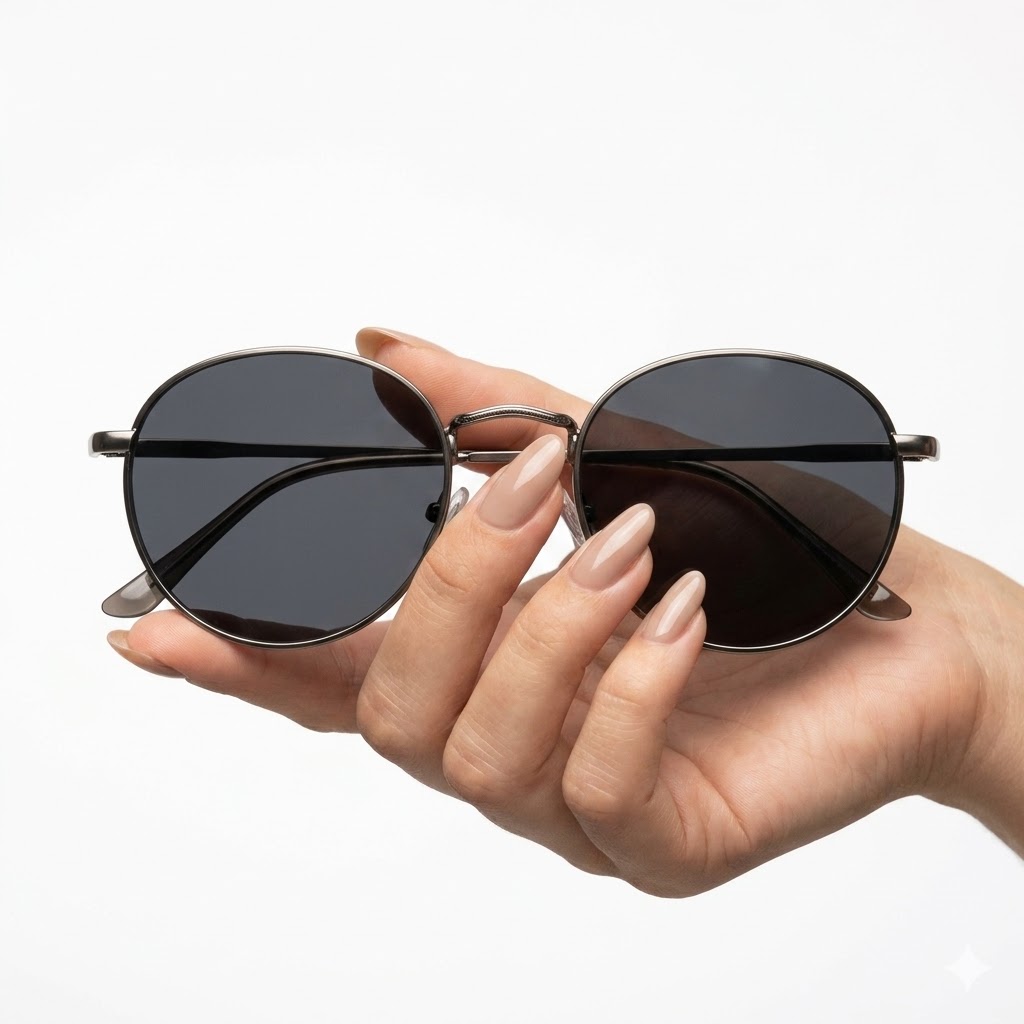 Gafas de Sol Redondas Negras Metálicas | Estilo Moderno y Elegante