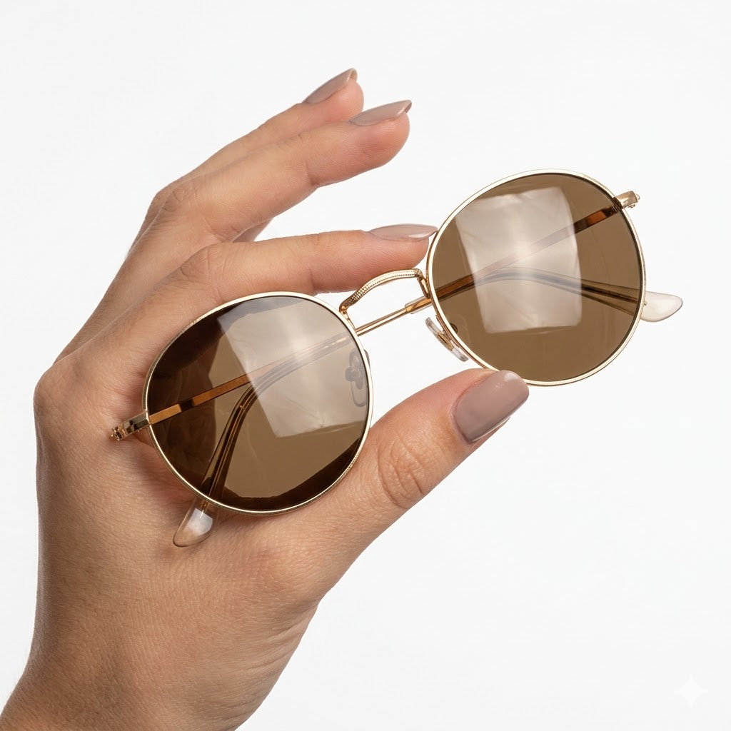 Gafas de Sol Redondas Tornasoladas con Patas Negras | Estilo Moderno y Original