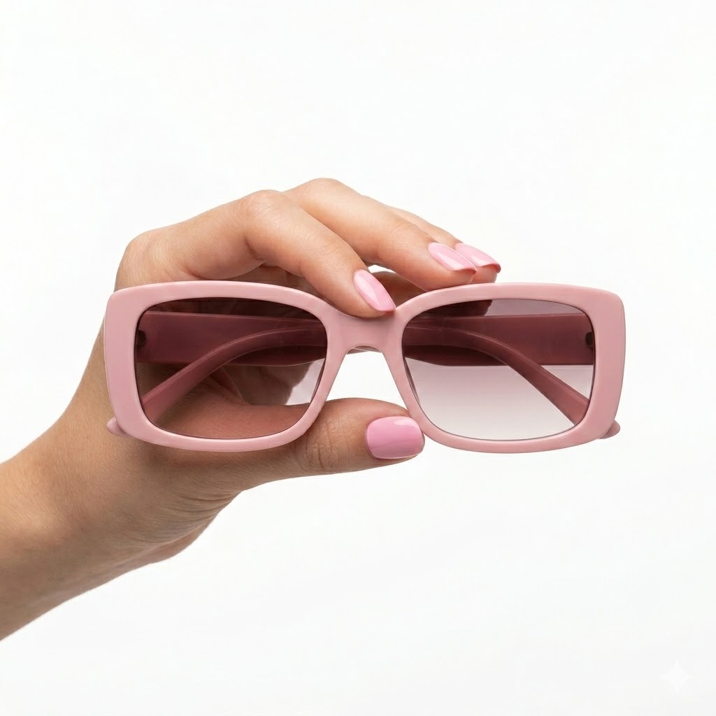 Gafas de Sol Rectangulares Rosadas de Plástico | Estilo Moderno y Chic