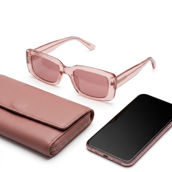 Gafas de Sol Rectangulares Rosadas de Plástico | Estilo Moderno y Chic