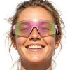 Pink Snowboard-Style Sunglasses with Iridescent Lenses | Sporty and Trendy Style