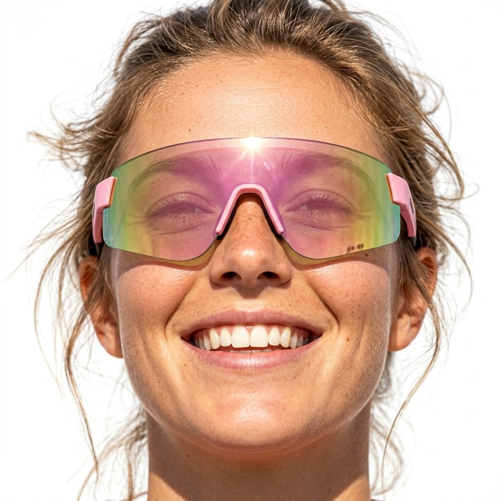Gafas de Sol Tipo Snowboard Rosa con Cristal Tornasolado | Estilo Deportivo y Trendy