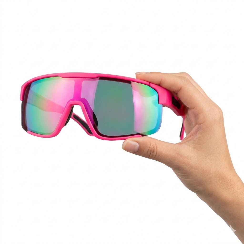 Gafas de Sol Tipo Snowboard Rosa con Cristal Tornasolado | Estilo Deportivo y Trendy
