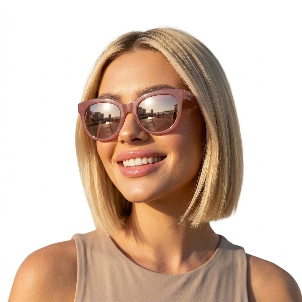 Gafas de Sol Rosadas Transparentes con Cristal Negro | Estilo Chic y Moderno