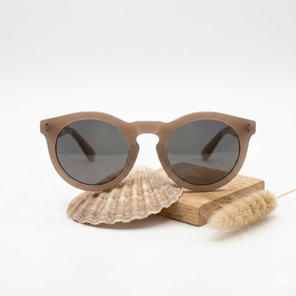 Gafas de Sol con Marco Transparente Marrón Claro de Moda