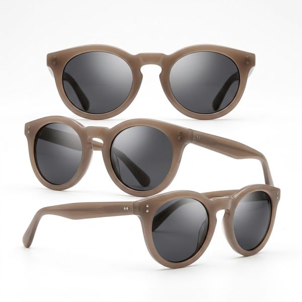 Gafas de Sol con Marco Transparente Marrón Claro de Moda