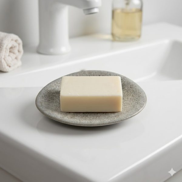 Jabonera Cerámica Beige Ovalada | Diseño Elegante y Minimalista