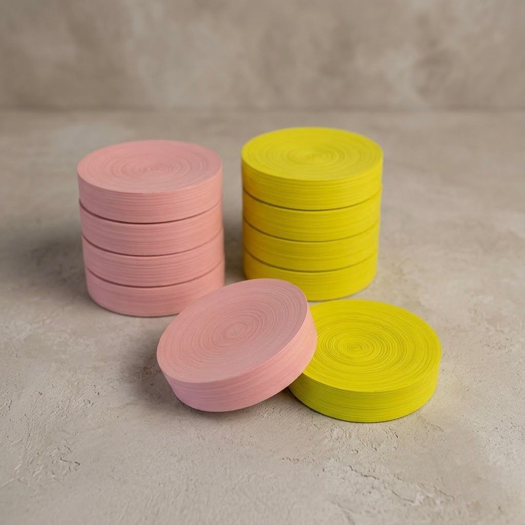 JDC-001_2.JPG Jabonera de yeso amarilla y rosa | Decoración artesanal para baño