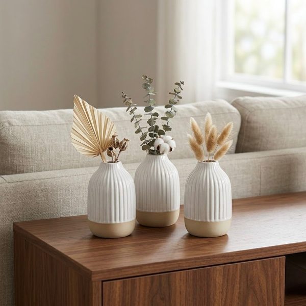 Ceramic Vase in Cream and Beige Tones