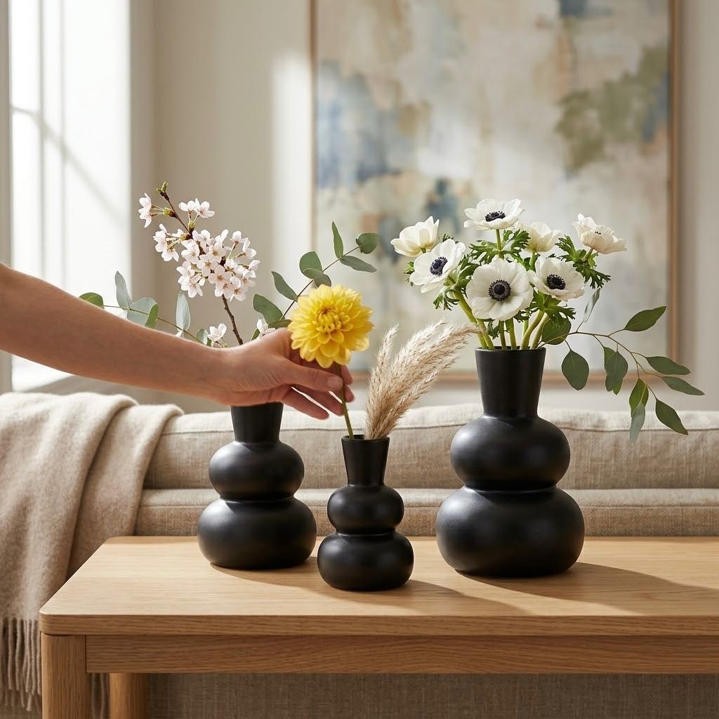 JDNC-001_1.jpg Small Black Decorative Vase