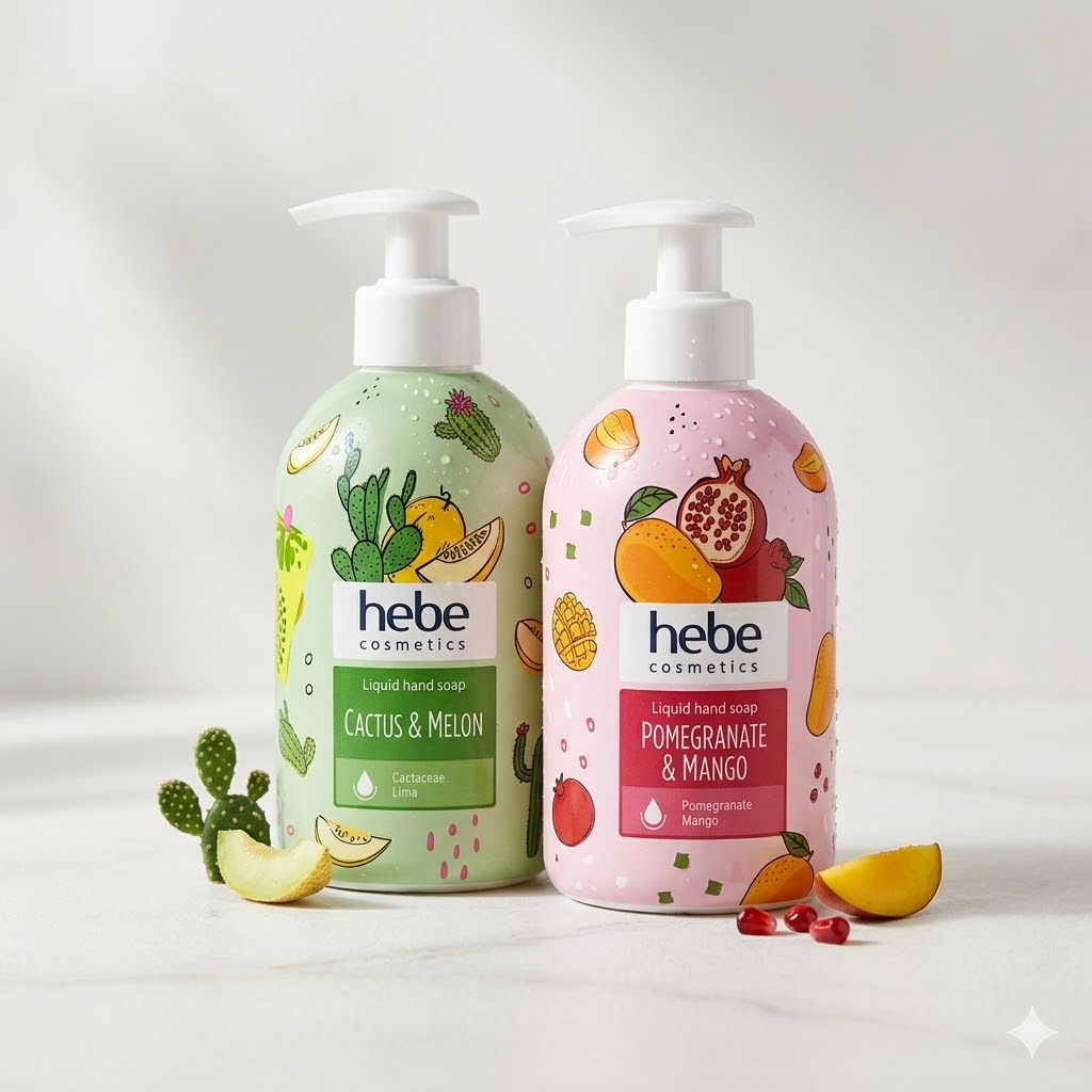 Jabón Líquido de Manos Verde y Rosa | Diseño Decorativo Moderno