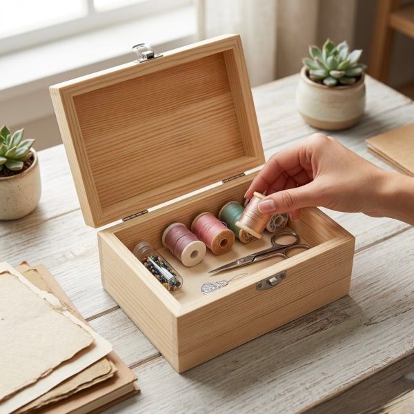 JM-001_1.jpg Wooden Treasure Chest Jewelry Box
