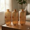 JVAA-001_2.jpg Tall Translucent Amber Glass Vase