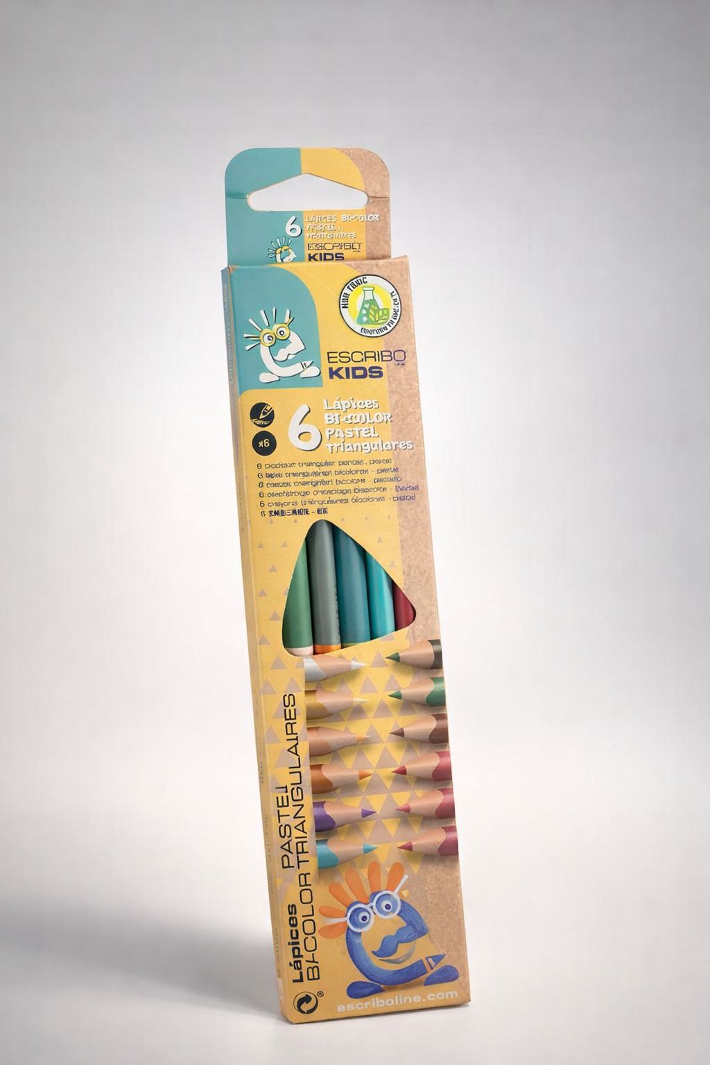 Pack 6 Lápices bicolor pastel