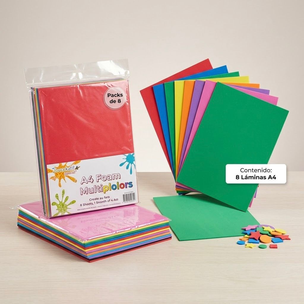 LEA-001_1.jpg Set de 8 Hojas A4 de Colores Variados – Papeles Decorativos para Manualidades