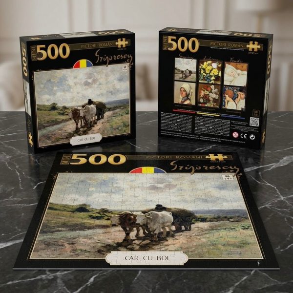 Puzzle de 500 Piezas Obra Carro con Bueyes – Rompecabezas de Paisaje Artístico para Adultos y Coleccionistas