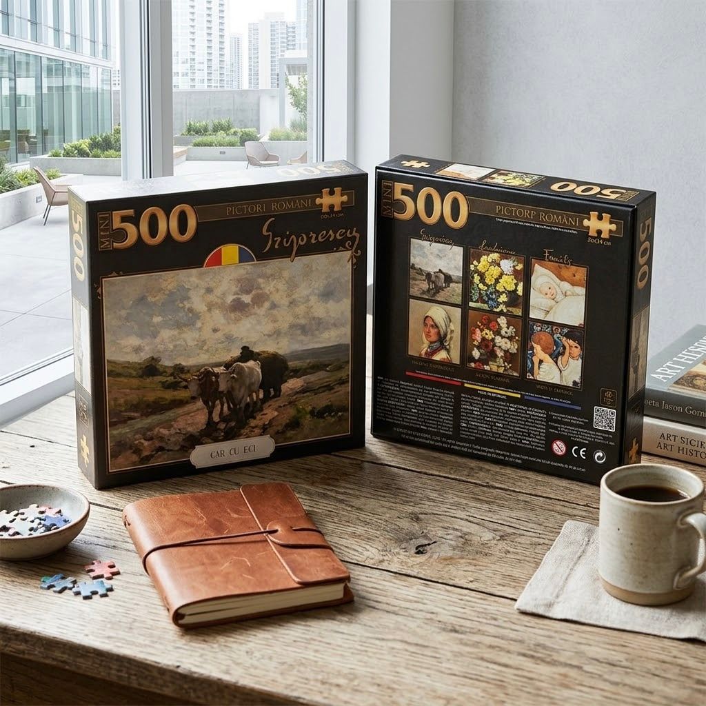 Puzzle de 500 Piezas Obra Carro con Bueyes – Rompecabezas de Paisaje Artístico para Adultos y Coleccionistas